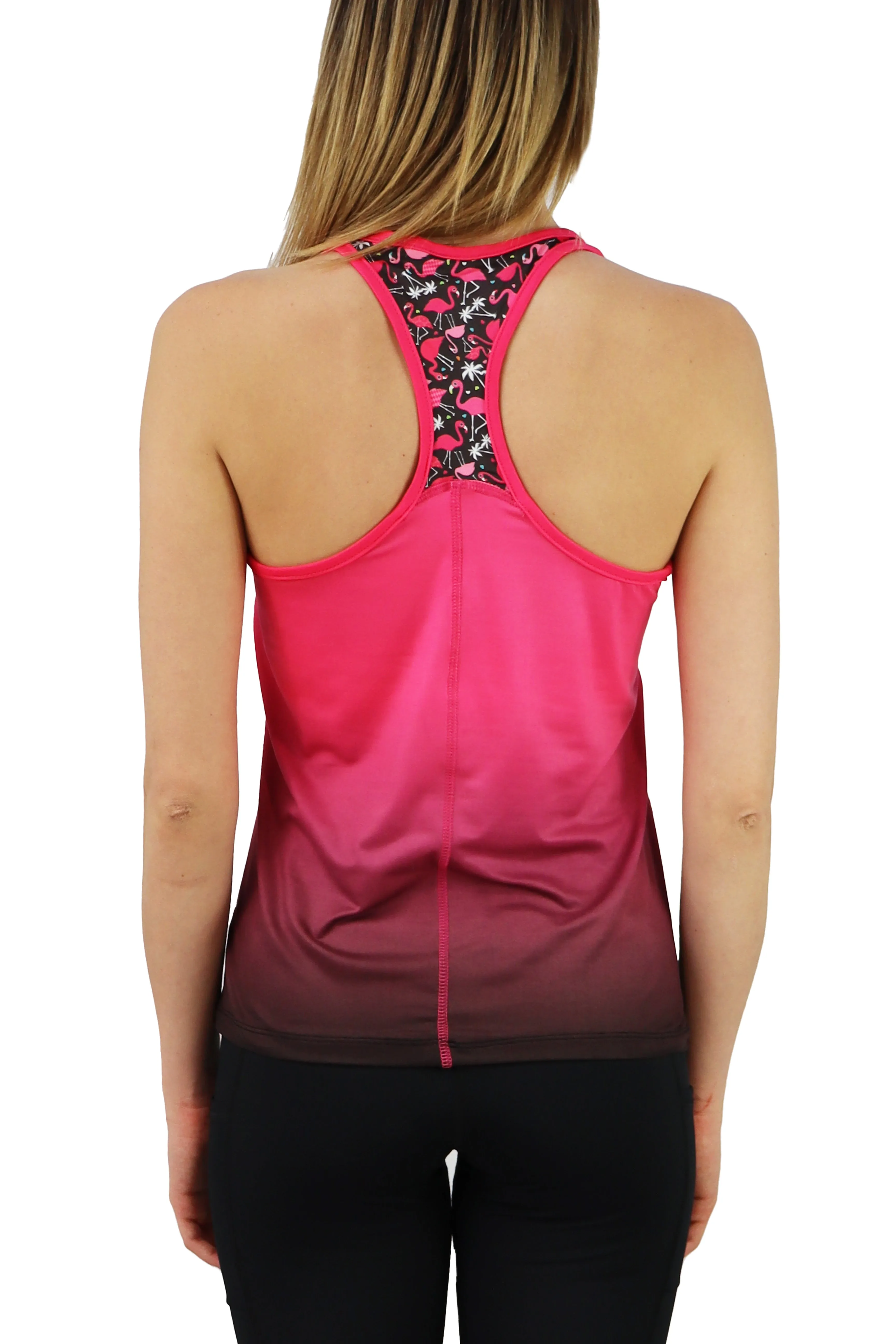 HC -The Shelley Meyer Flamingo Meshback Racer Tank/ Pink & Black - FINAL SALE