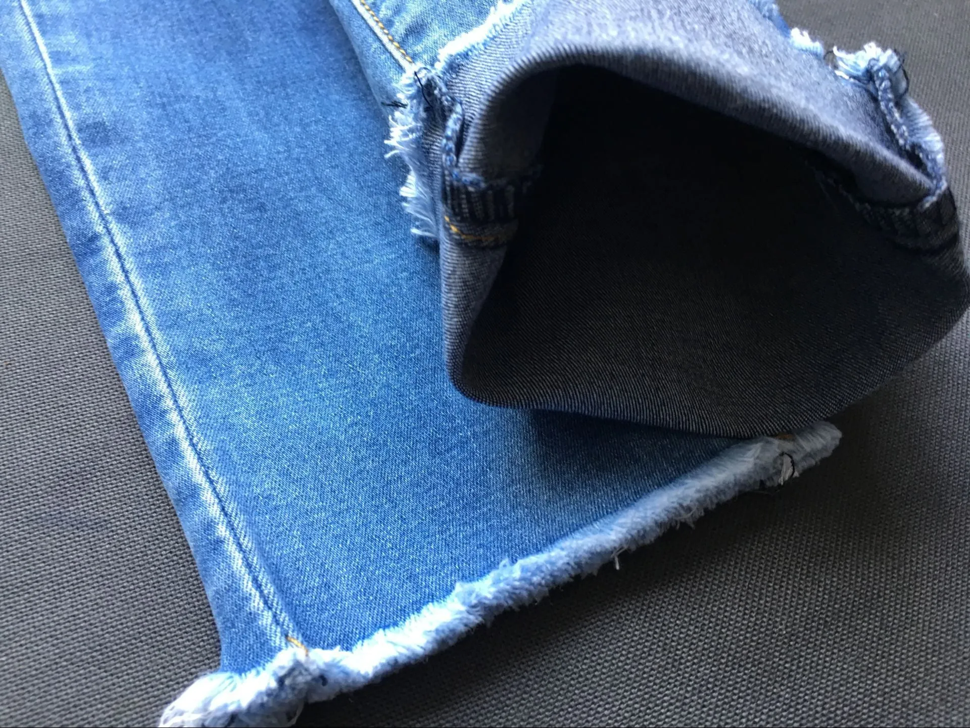 High Waist Slim Stretch Washed Irregular Denim Pants