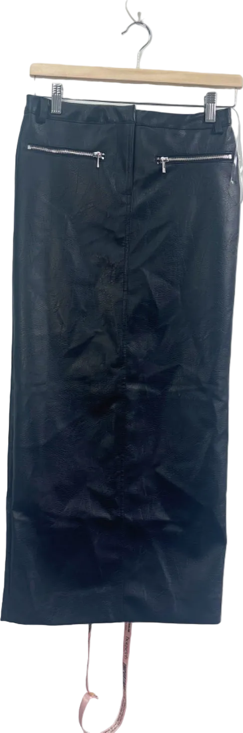 House Of CB Black Tania Faux Leather Pencil Skirt Size S