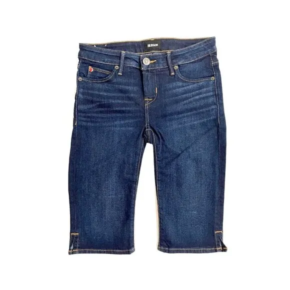 Hudson Jeans Dark Blue Jean Shorts Women's Viceroy Bermuda Shorts Sz 25 $145 NWT