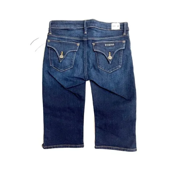 Hudson Jeans Dark Blue Jean Shorts Women's Viceroy Bermuda Shorts Sz 25 $145 NWT