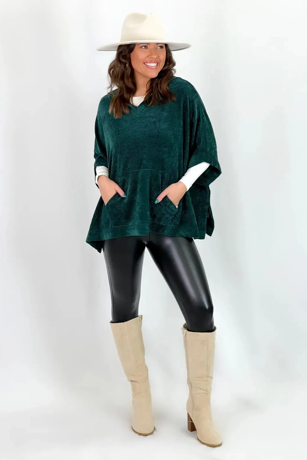 Hunter Green Oversized Hoodie Top *Final Sale*