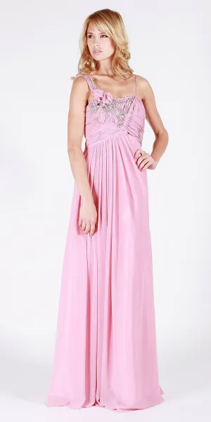 J&J Fashion 1341 Empire Waist A-Line Long Formal Dress