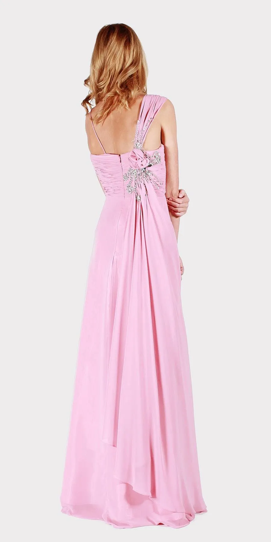 J&J Fashion 1341 Empire Waist A-Line Long Formal Dress