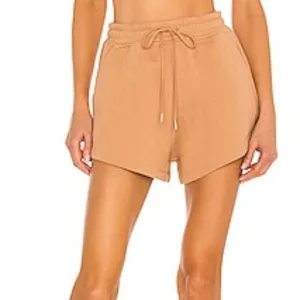 Jonathon Simkhai Evie Camel Tan High Rise Sweat Shorts Size Medium