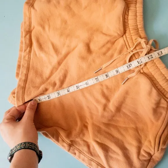 Jonathon Simkhai Evie Camel Tan High Rise Sweat Shorts Size Medium