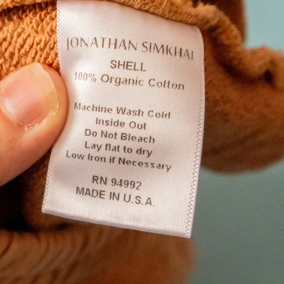Jonathon Simkhai Evie Camel Tan High Rise Sweat Shorts Size Medium