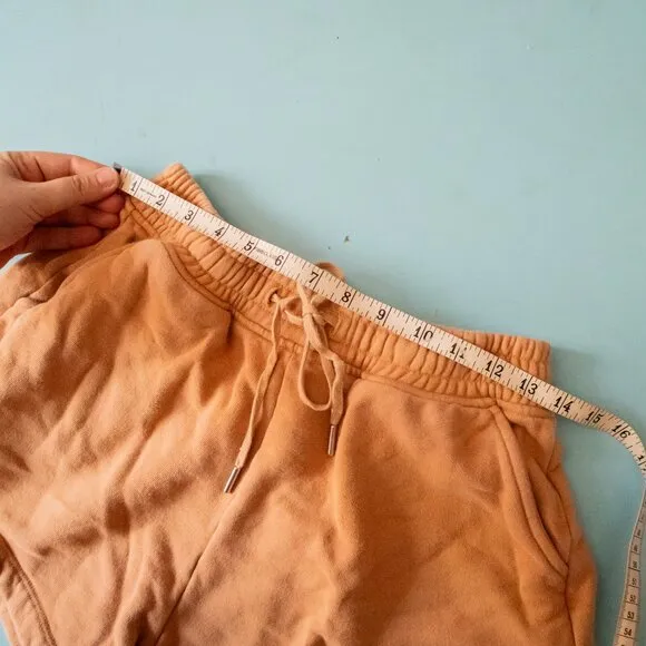 Jonathon Simkhai Evie Camel Tan High Rise Sweat Shorts Size Medium