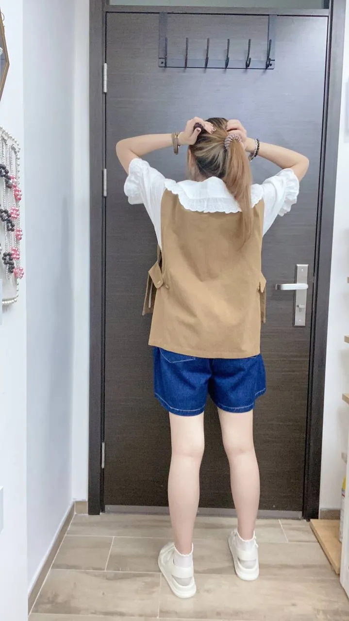 K040 寬腳牛仔短褲