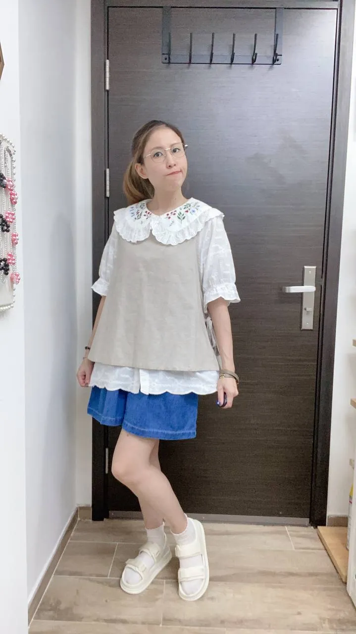 K040 寬腳牛仔短褲