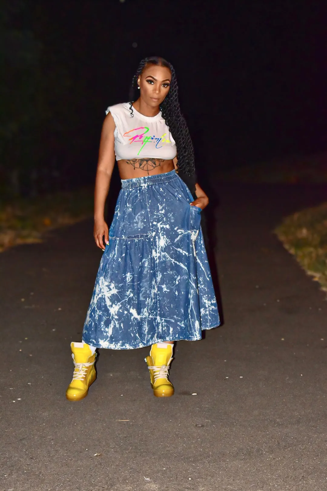 Kelly A-Line Denim Skirt