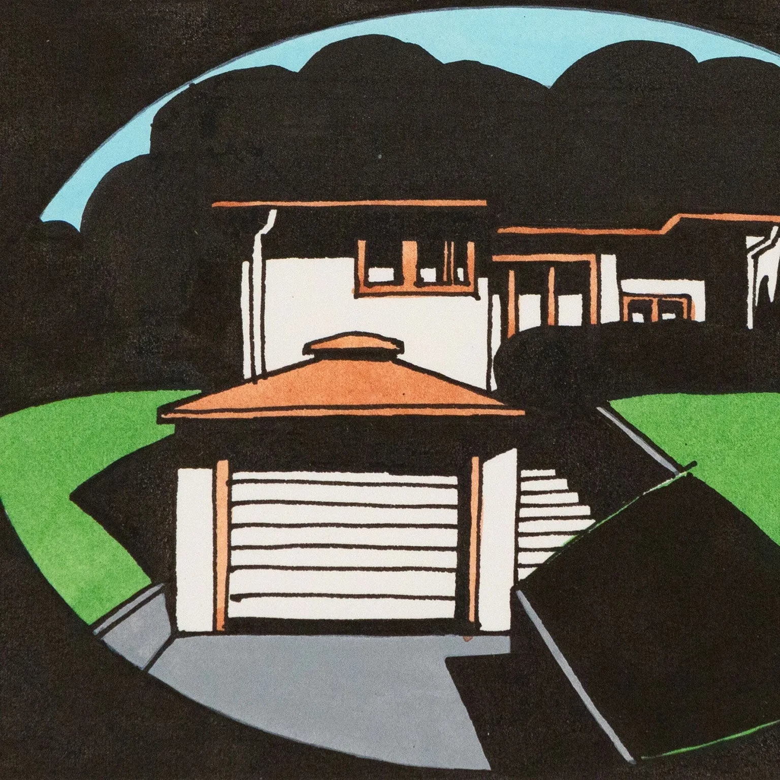 KEN PRICE "HOUSE" PAINTING, 1990