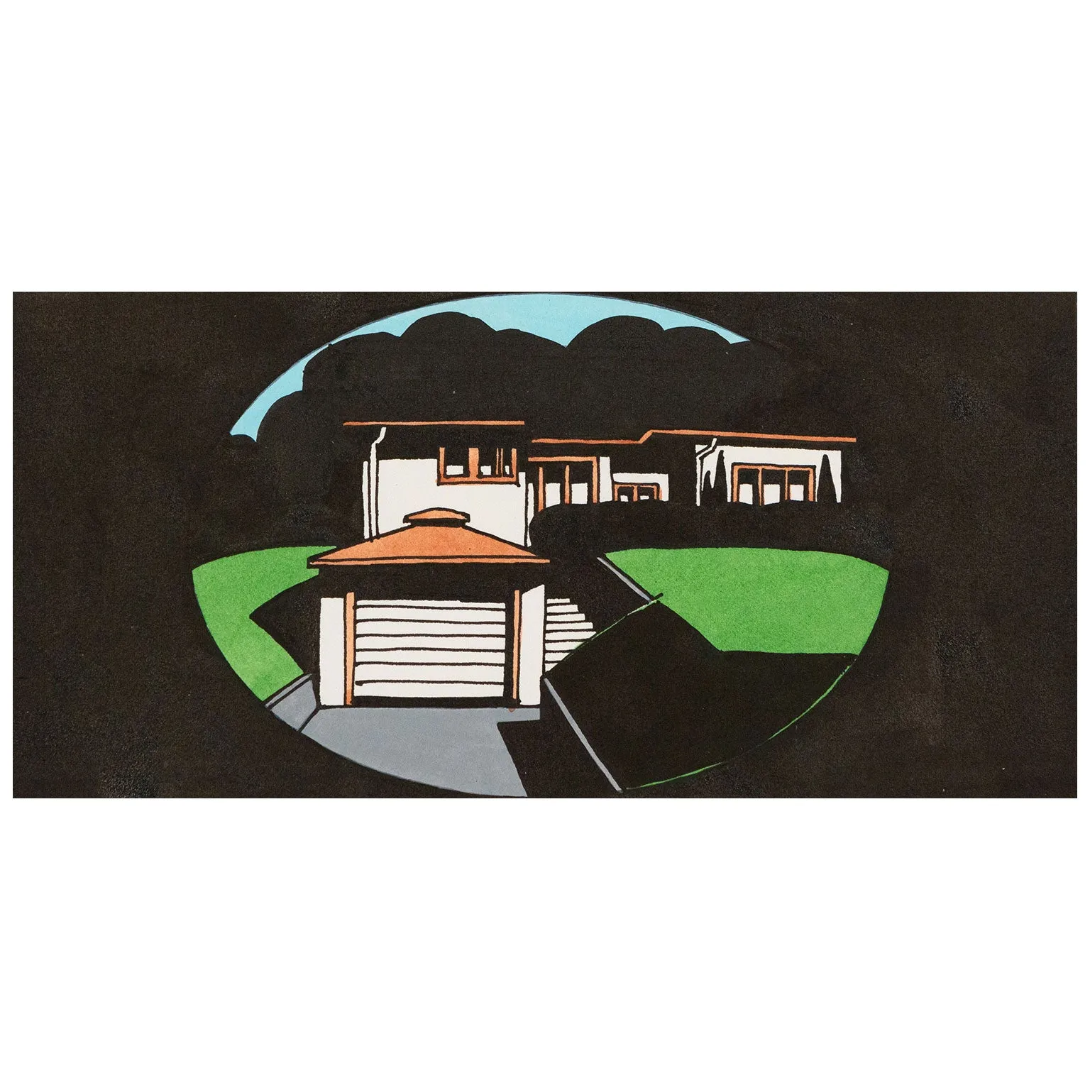 KEN PRICE "HOUSE" PAINTING, 1990