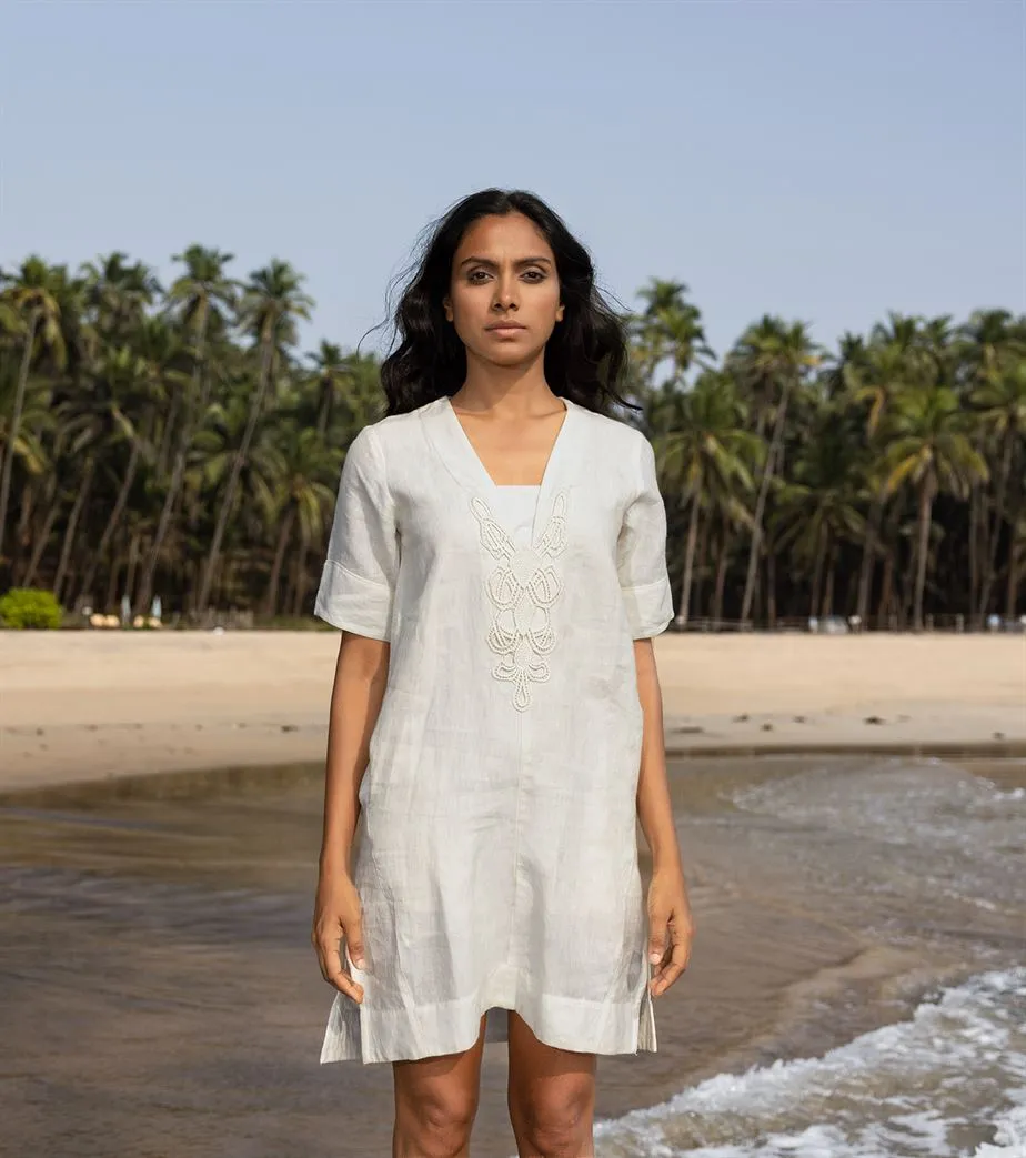 Khara Kapas I  Oh carol I Cotton Luxe Dress White KK-24-36
