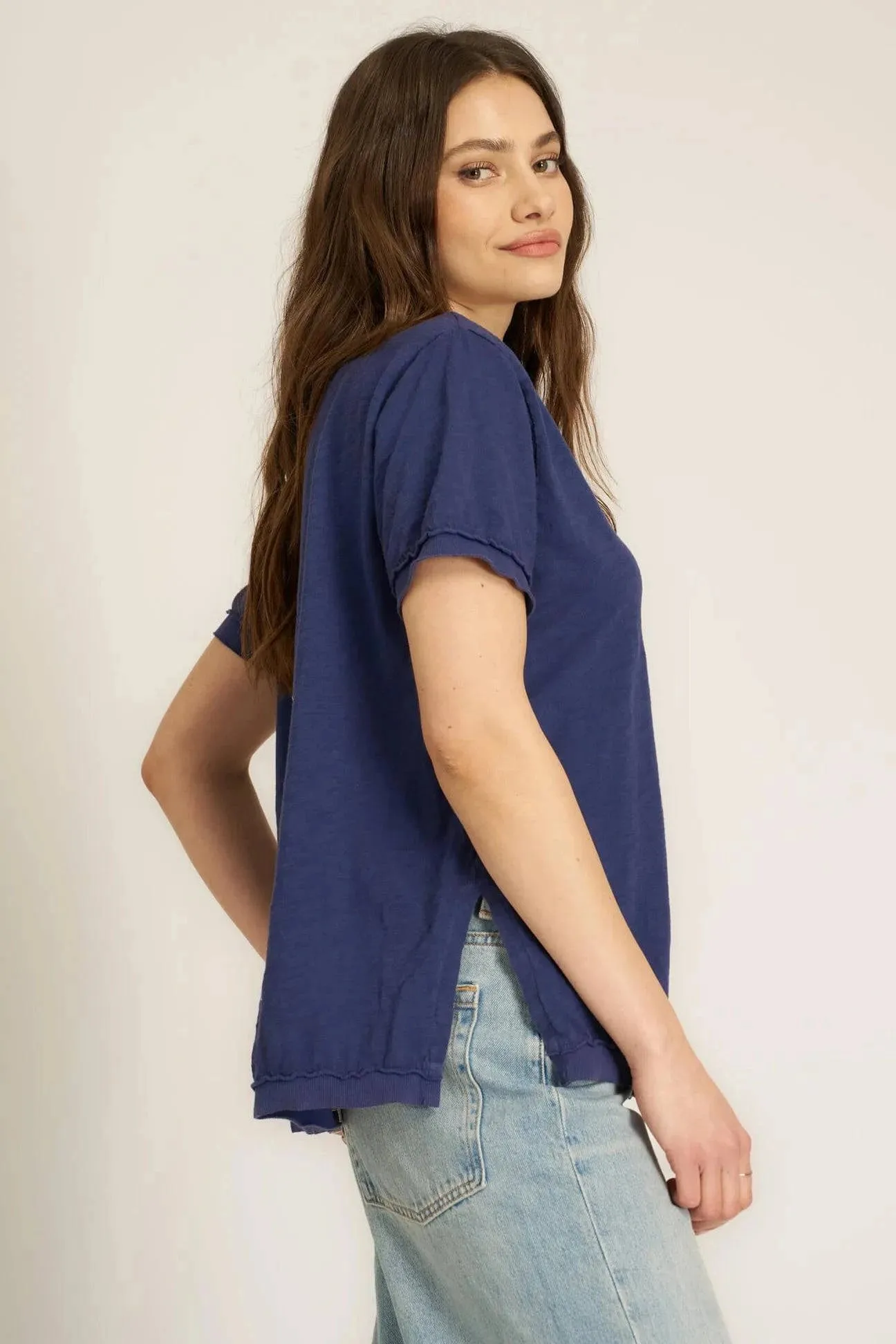 Knockout VNeck Tee by Project Social T | Rich Indigo