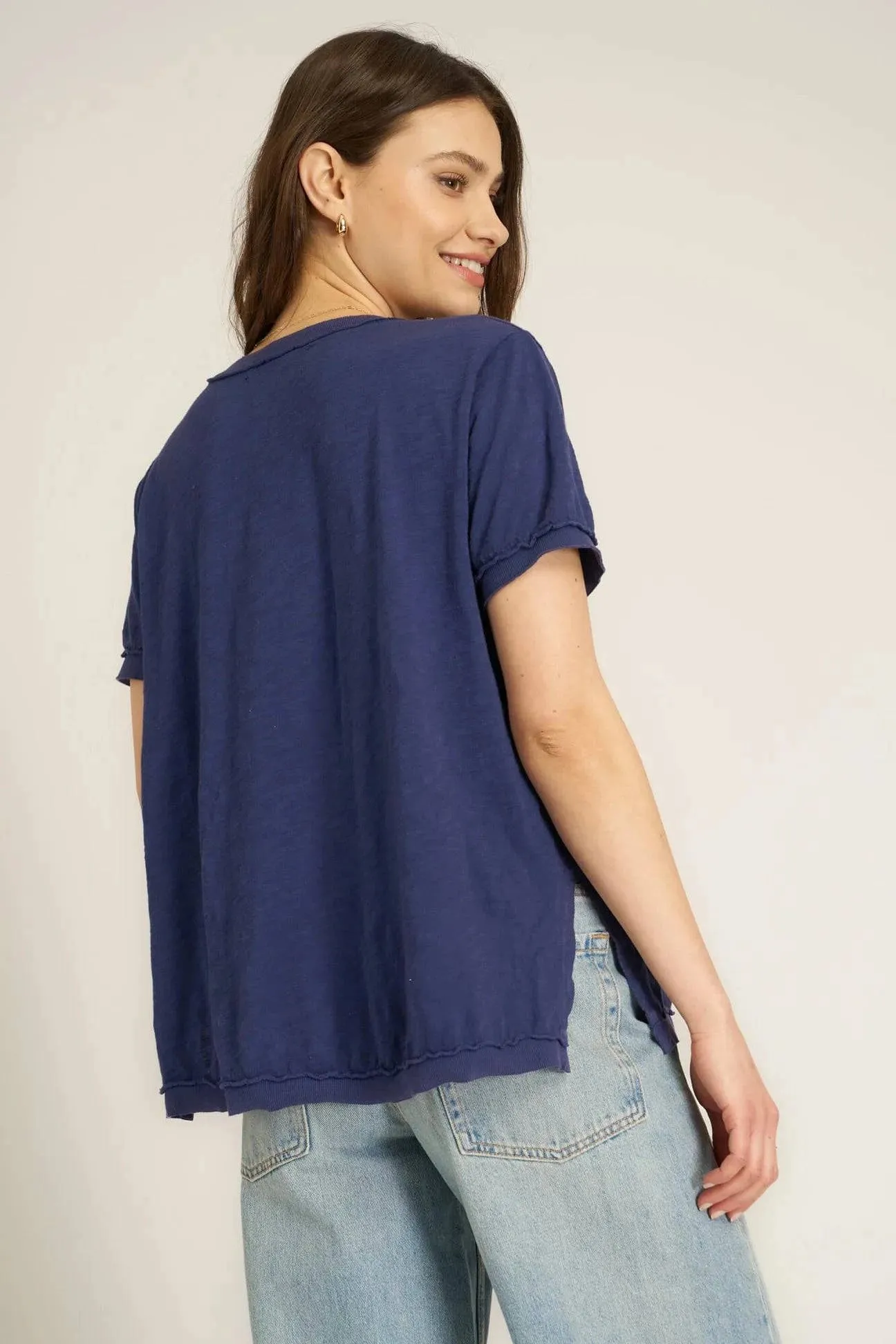 Knockout VNeck Tee by Project Social T | Rich Indigo