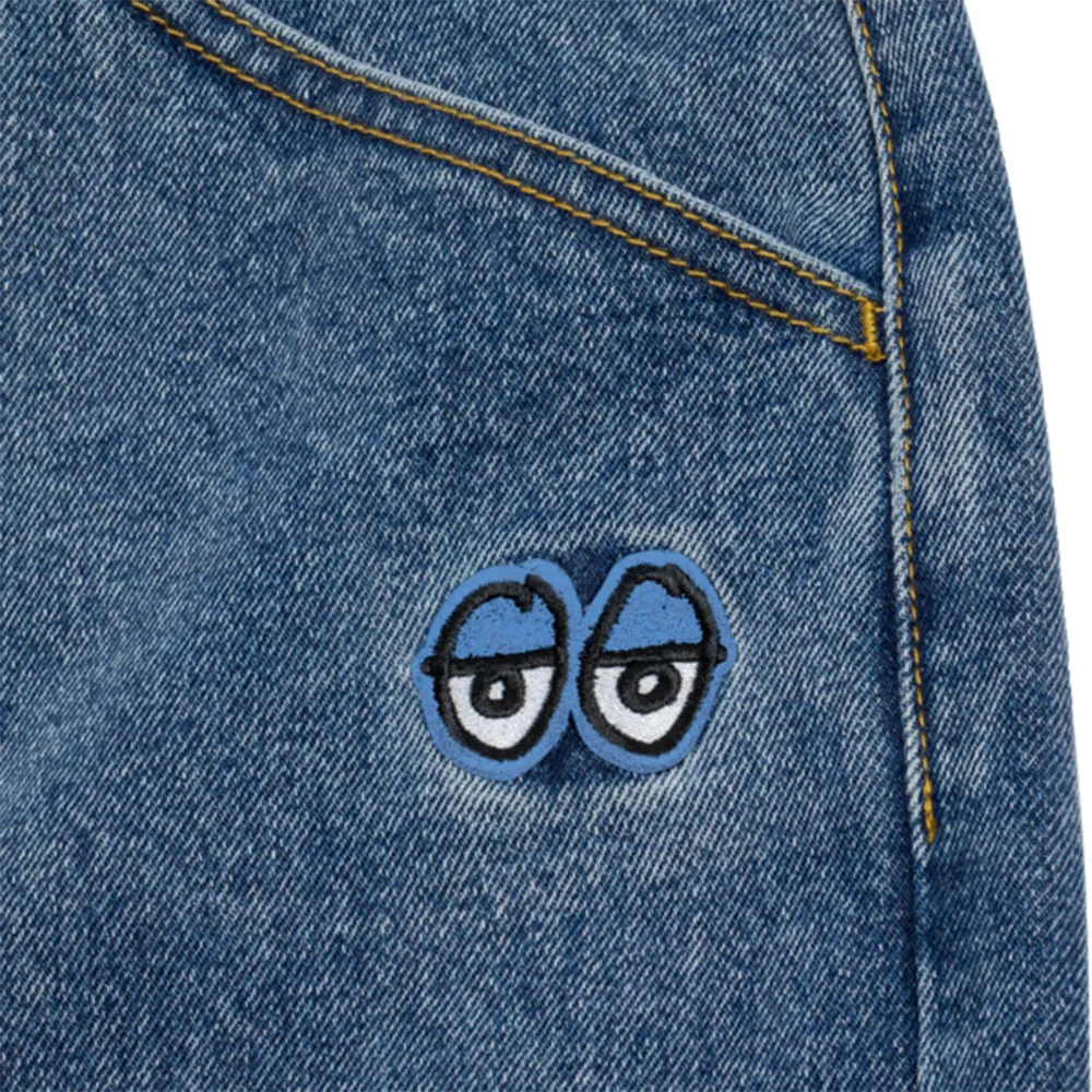 Krooked Eyes Denim Twill Pants Stone Wash