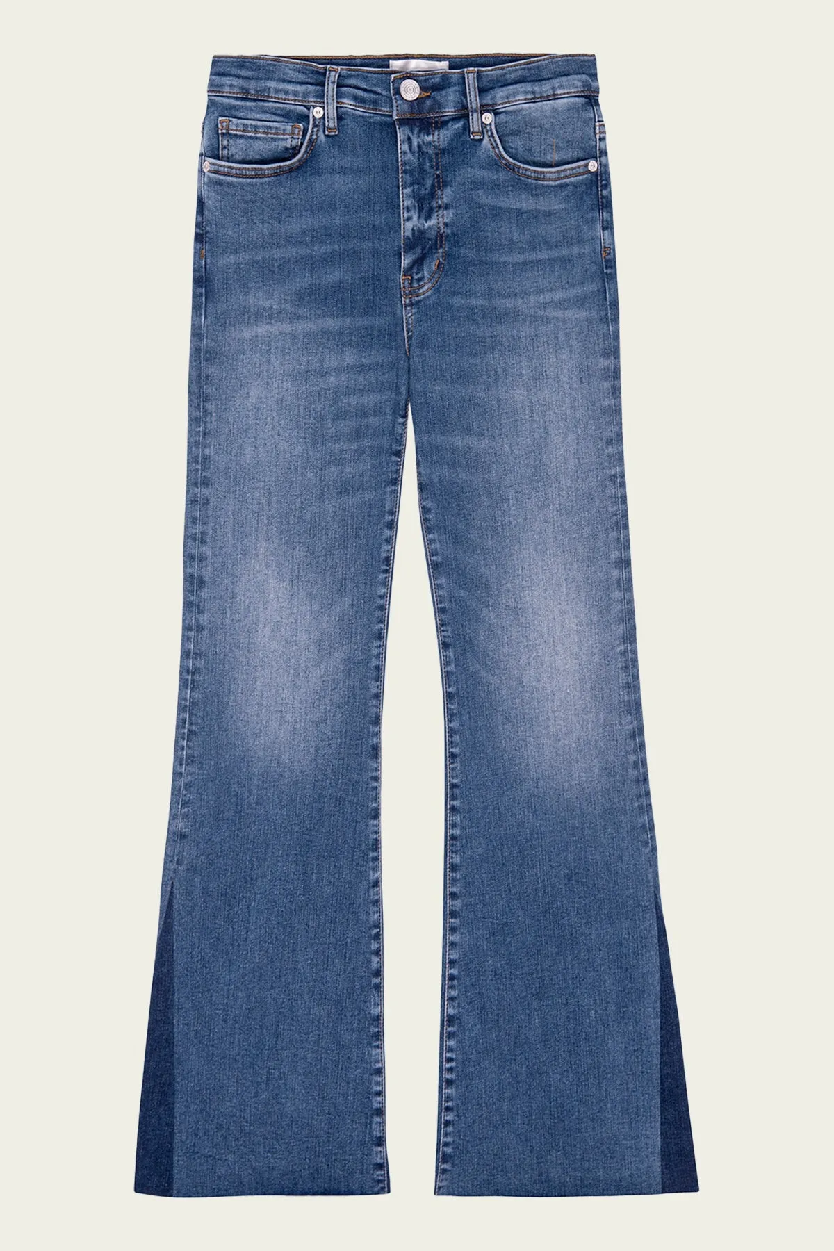 Le Easy Flare Raw Fray Outseam Insert in Mermaid