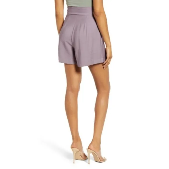 Leith Tie Belt Hammered Shorts Purple 3x 4x