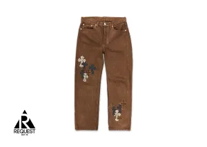 Levi's Brown Denim "Brown Black & Leopard Crosses"