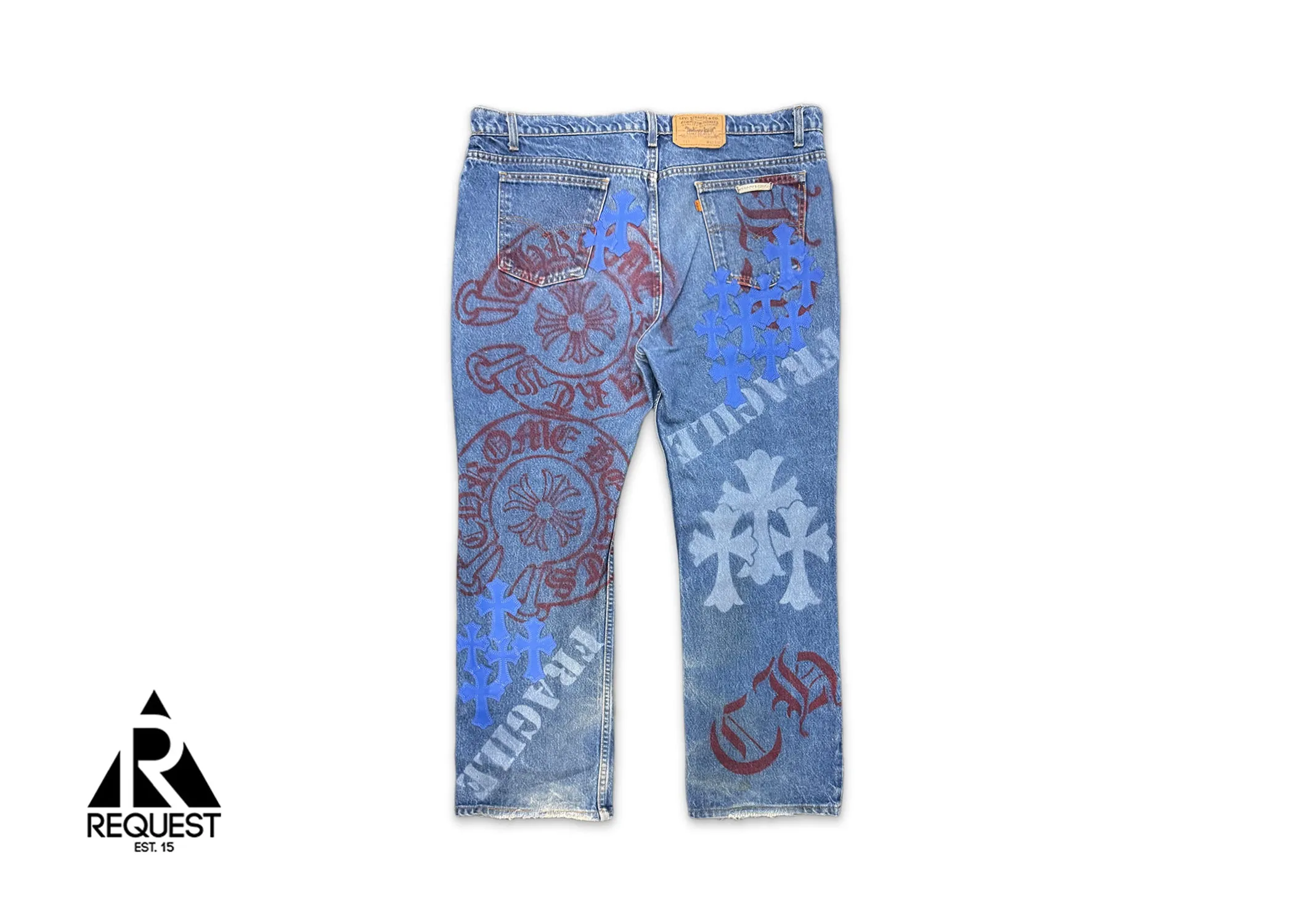Levi's Medium Blue Stencil Denim "Blue Crosses"
