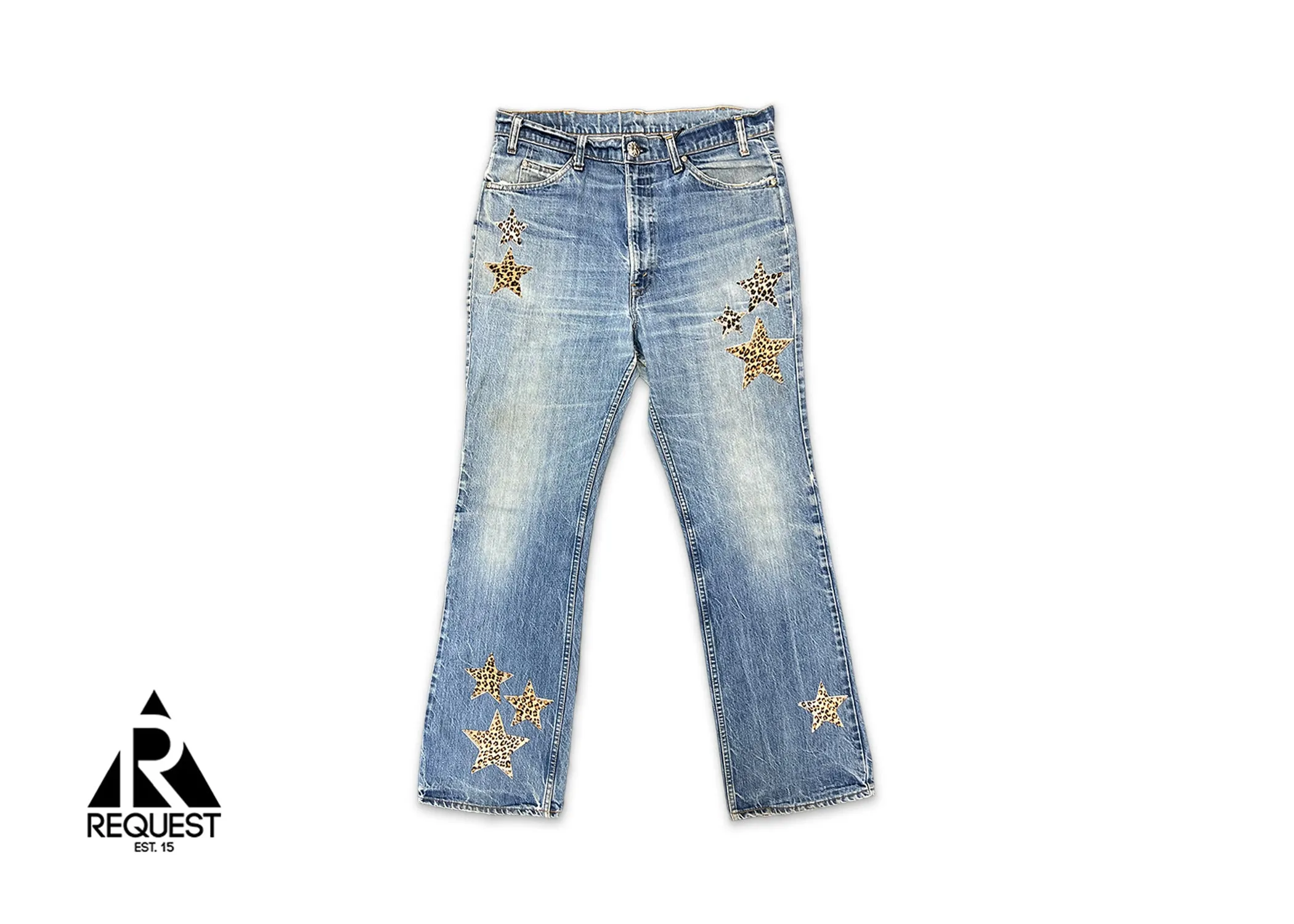 Light Wash Denim "Leopard Stars"