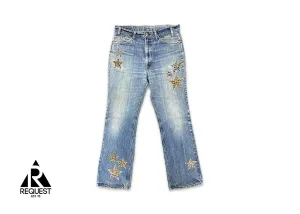 Light Wash Denim "Leopard Stars"