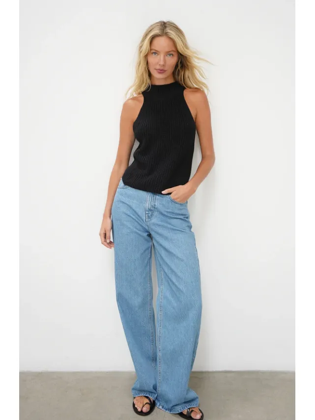 LNA Lottie Sweater Tank in Black