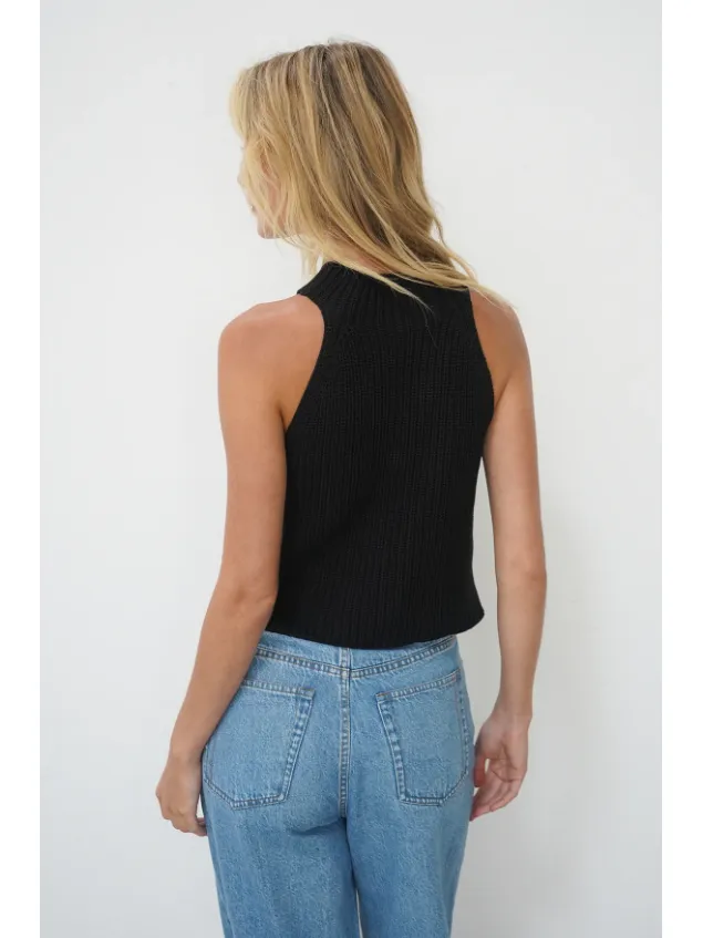 LNA Lottie Sweater Tank in Black