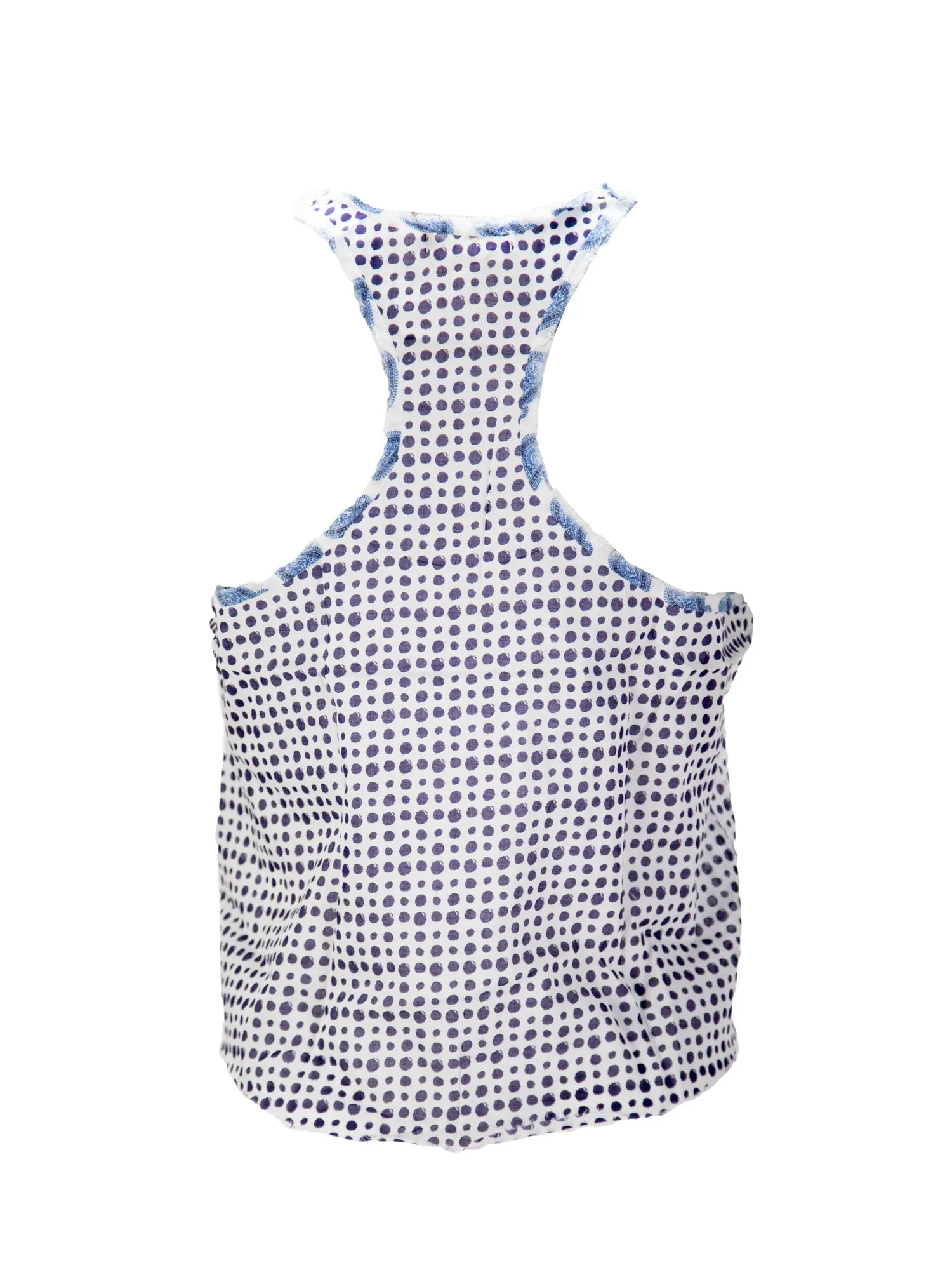 LOVESHACKFANCY Women's Shibori Dot Racerback Tank $195 NEW