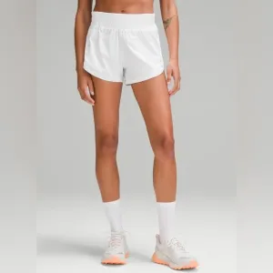 Lululemon White Track That High-Rise LinedShort 3&quot; Size 4