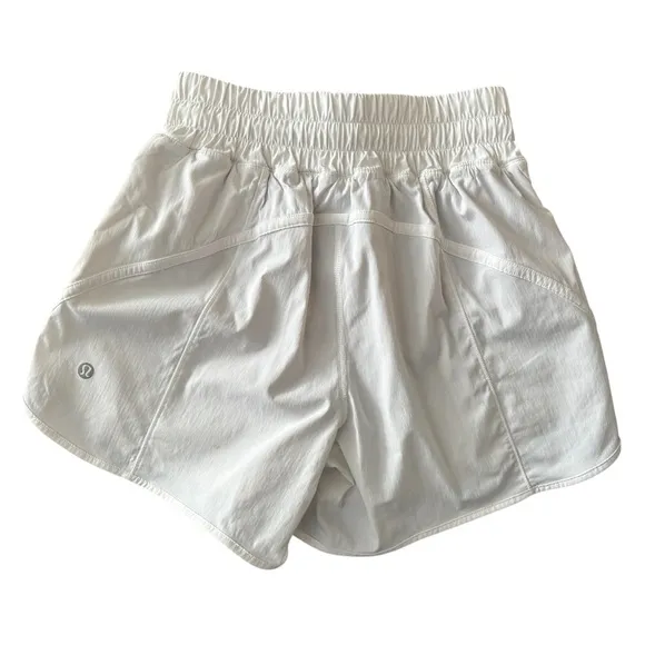 Lululemon White Track That High-Rise LinedShort 3&quot; Size 4