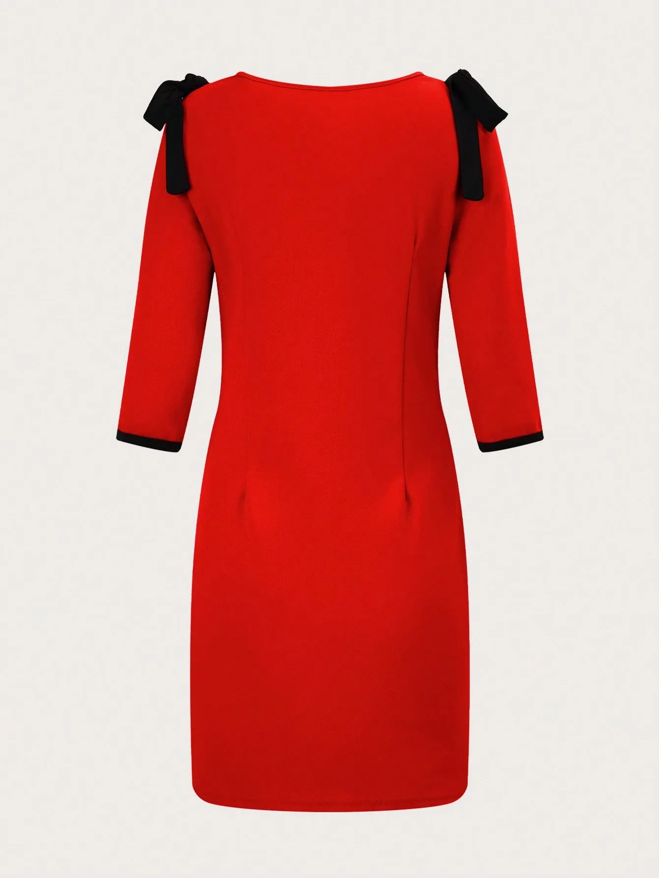 LUNE Women's Contrast Trim Cutout Dress