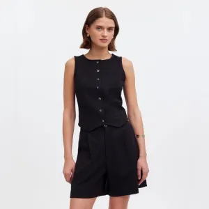 Madewell Cutaway Button-Front Vest in Ponte