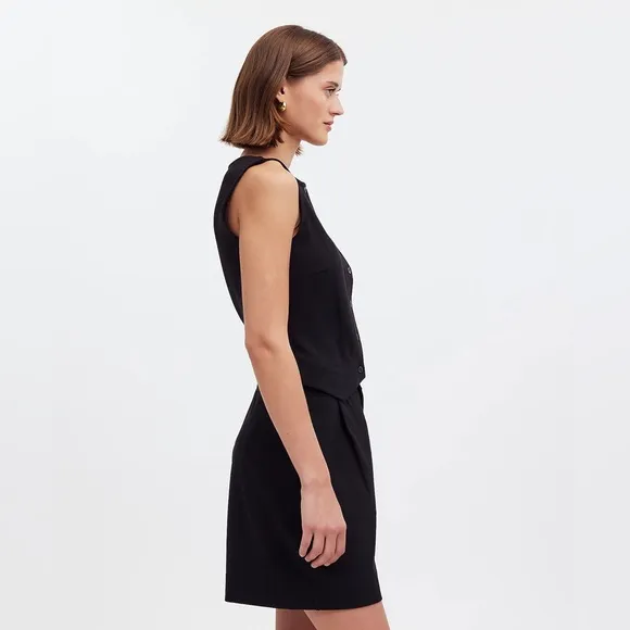 Madewell Cutaway Button-Front Vest in Ponte