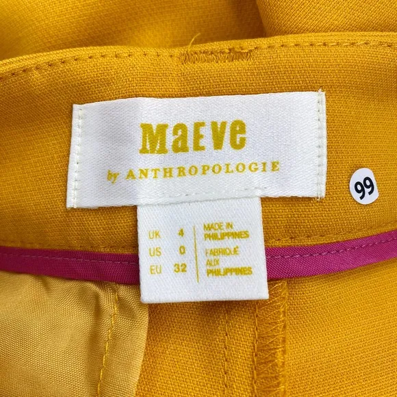Maeve Avery Pleated Shorts Mango Mojito Yellow Orange High Waisted NWT 0