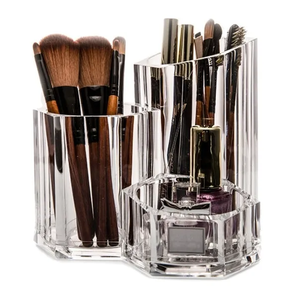 Makeup Brush Lipstick Tube Transparent Acrylic Eyebrow Pencil Storage Box