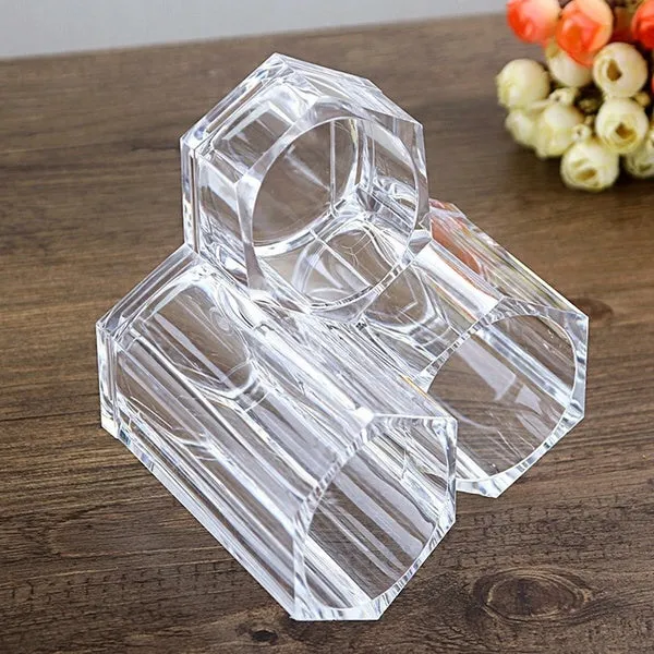 Makeup Brush Lipstick Tube Transparent Acrylic Eyebrow Pencil Storage Box