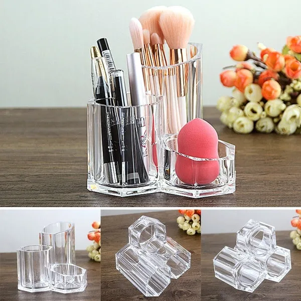 Makeup Brush Lipstick Tube Transparent Acrylic Eyebrow Pencil Storage Box