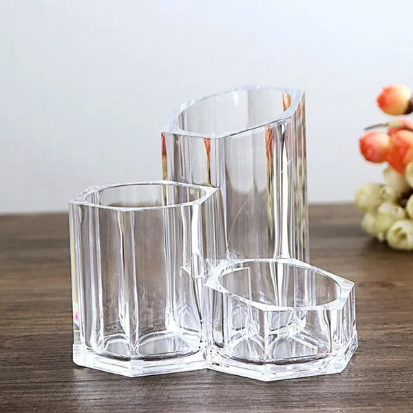 Makeup Brush Lipstick Tube Transparent Acrylic Eyebrow Pencil Storage Box