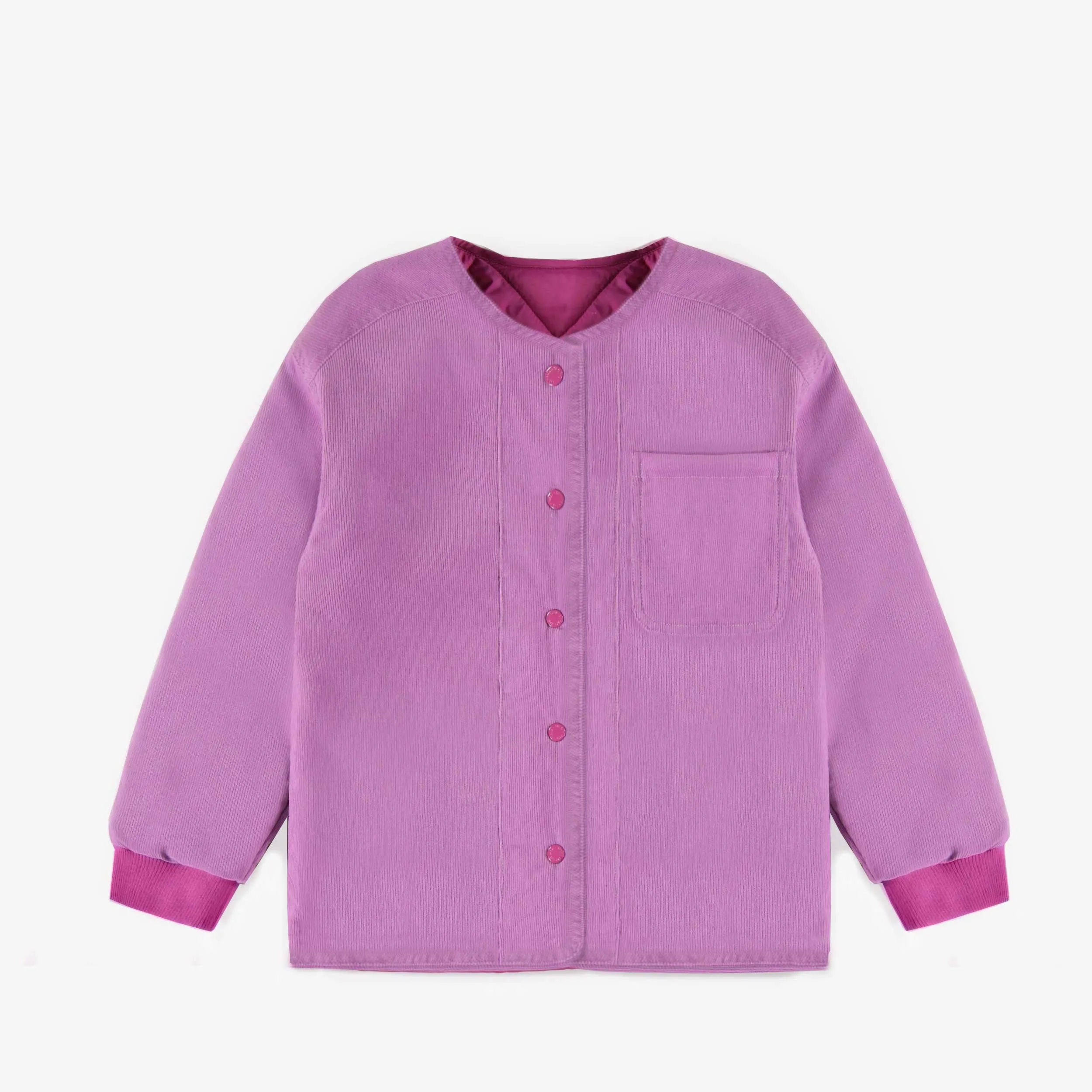 Manteau doudoune réversible rose, enfant || Pink reversible puffer coat, child