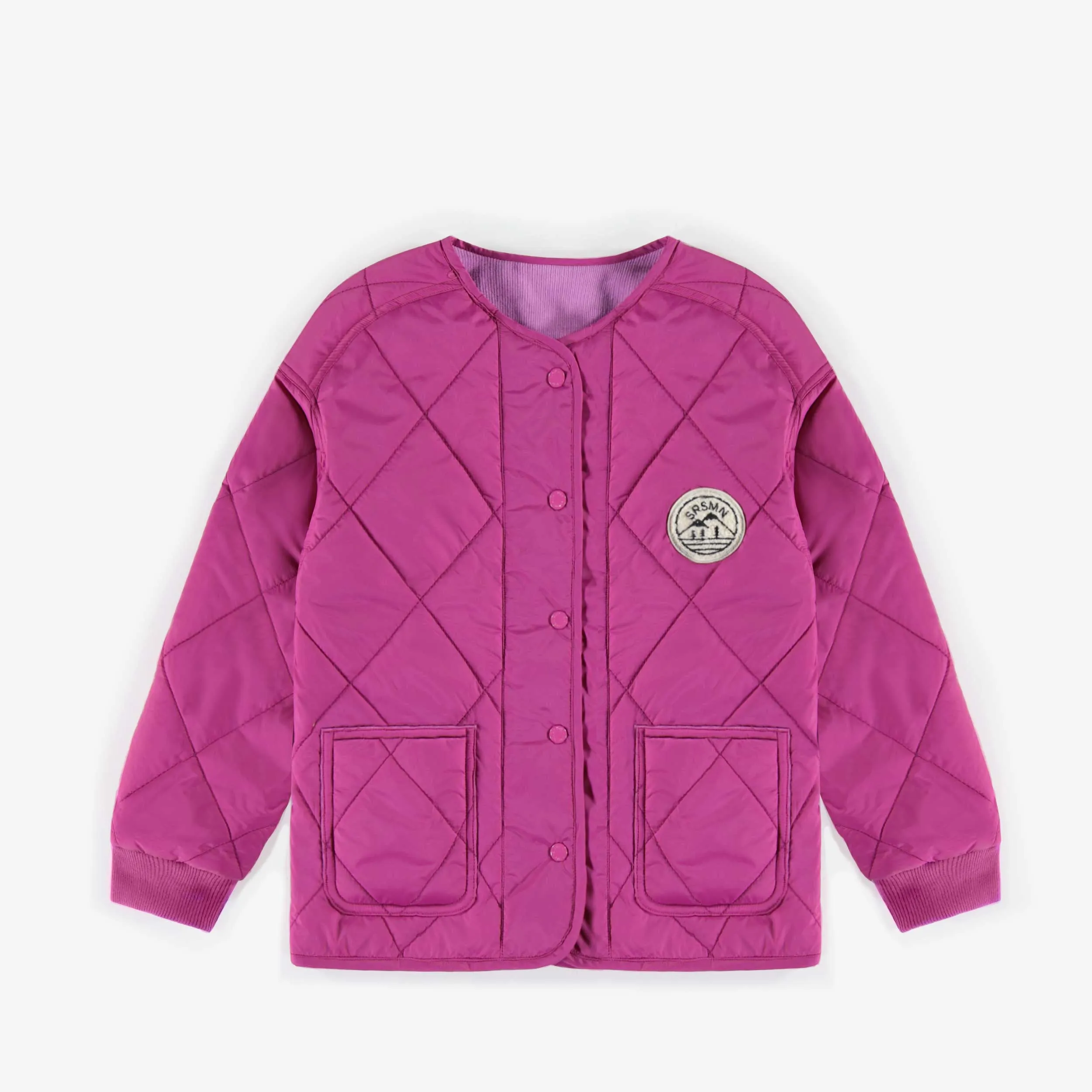 Manteau doudoune réversible rose, enfant || Pink reversible puffer coat, child