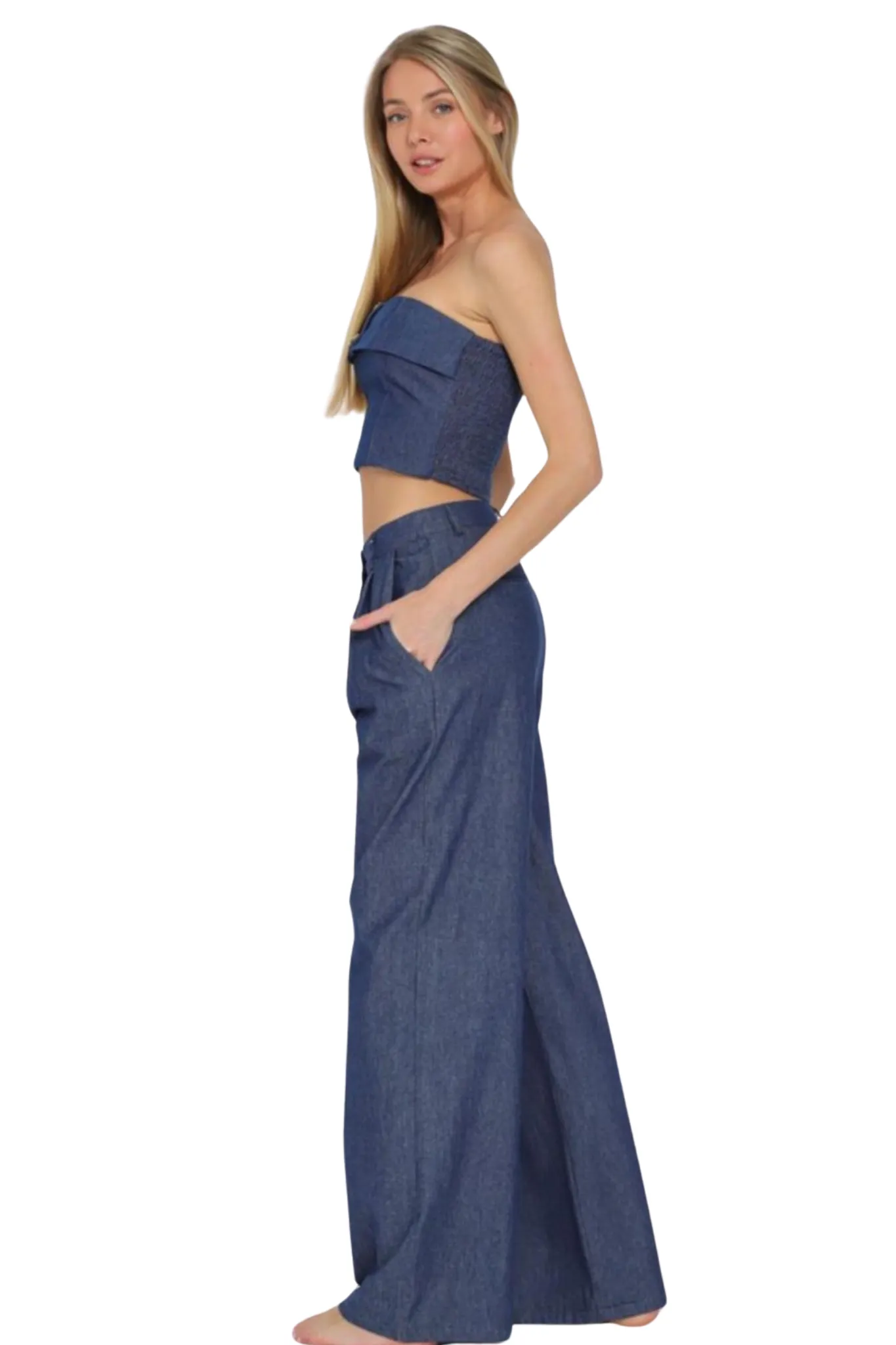 Marian Denim Pants Set