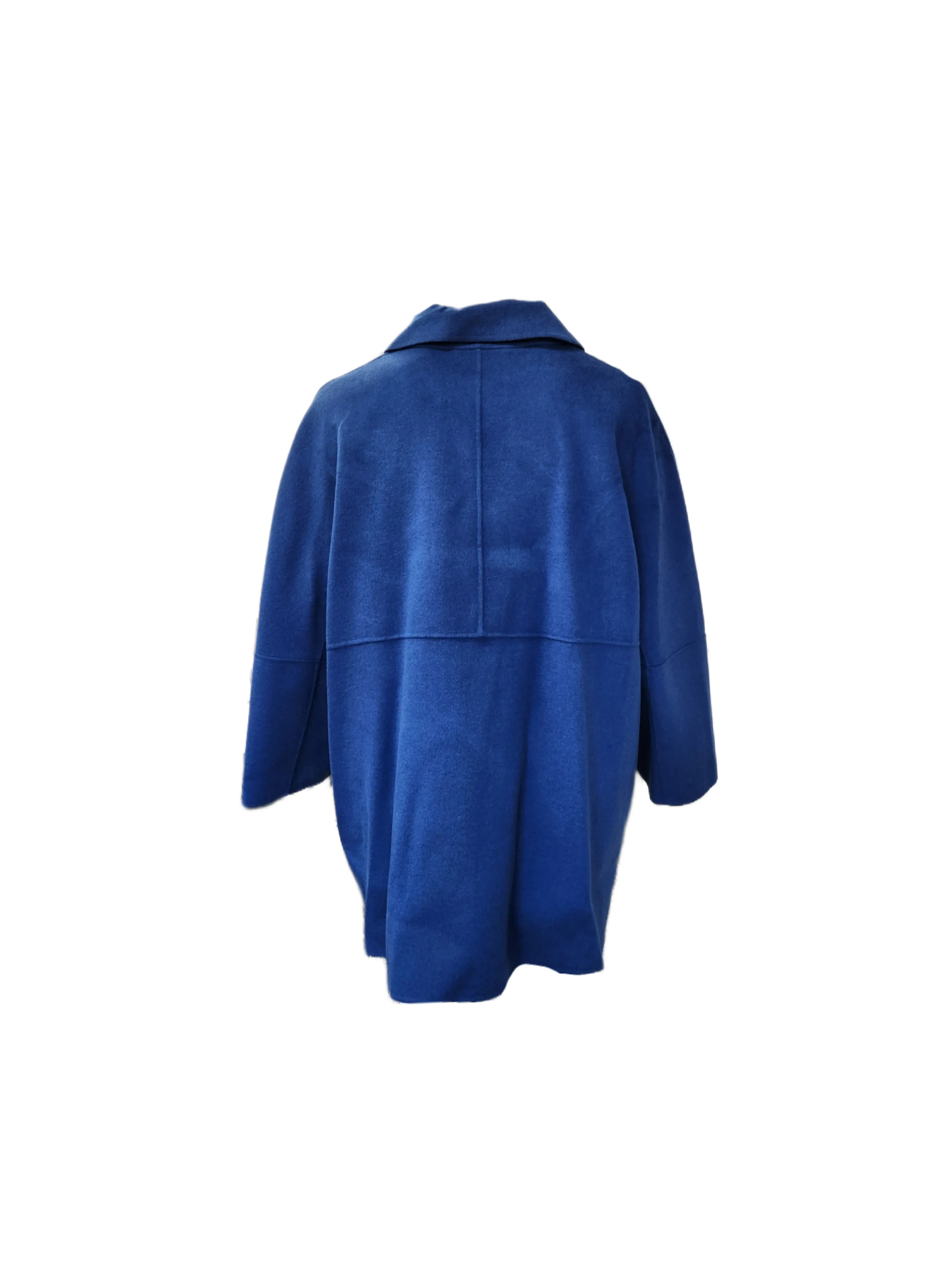 Marina Rinaldi Women's Blue Natalia Button Closure Wool Coat Size 22W/31 NWT