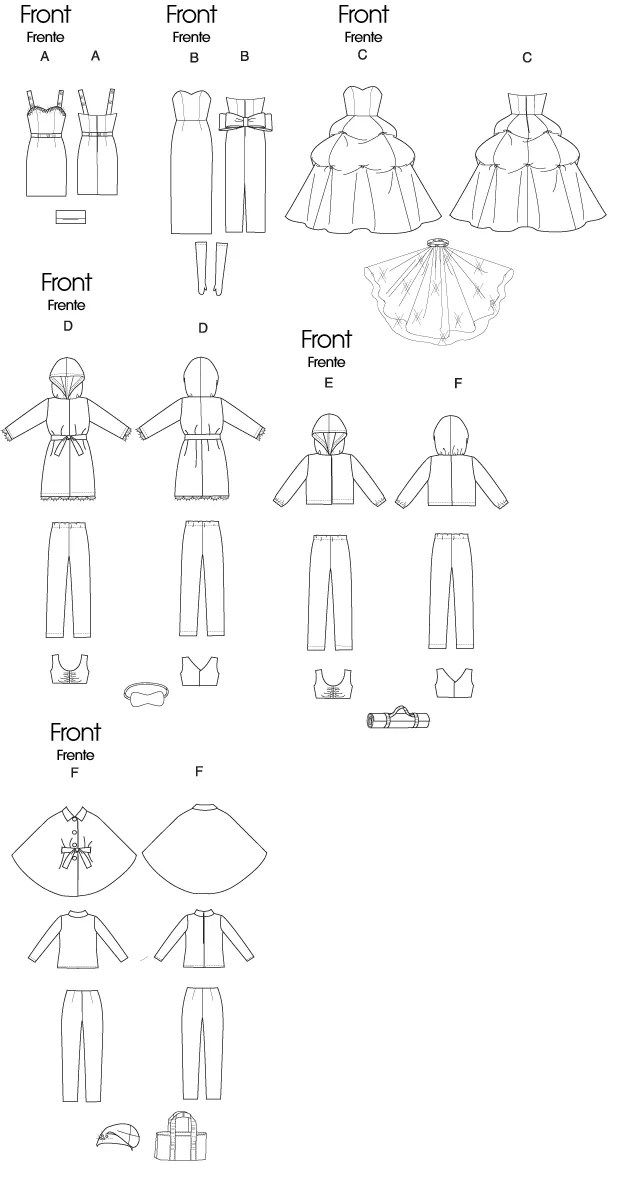 McCall's 6258 Teenage / Barbie Doll Clothes Out Of Print Sewing Pattern for 11 1/2 Inch Teen Dolls UNCUT Factory Folded