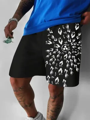 Men's Fashion Anime Print Pocket Shorts