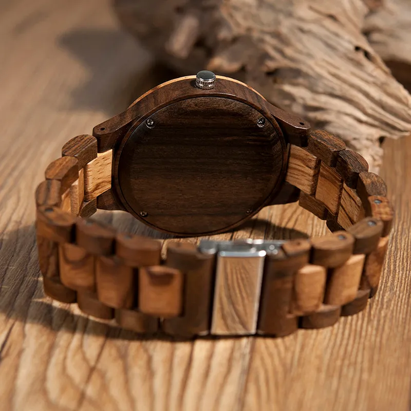 Men's Fashion Zebra Wooden Watch in Gift Box