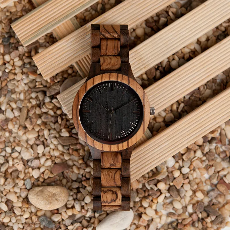 Men's Fashion Zebra Wooden Watch in Gift Box