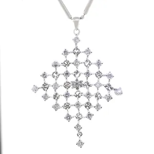 Mesh Diamond Pendant - 14K White Gold - 1.35ct