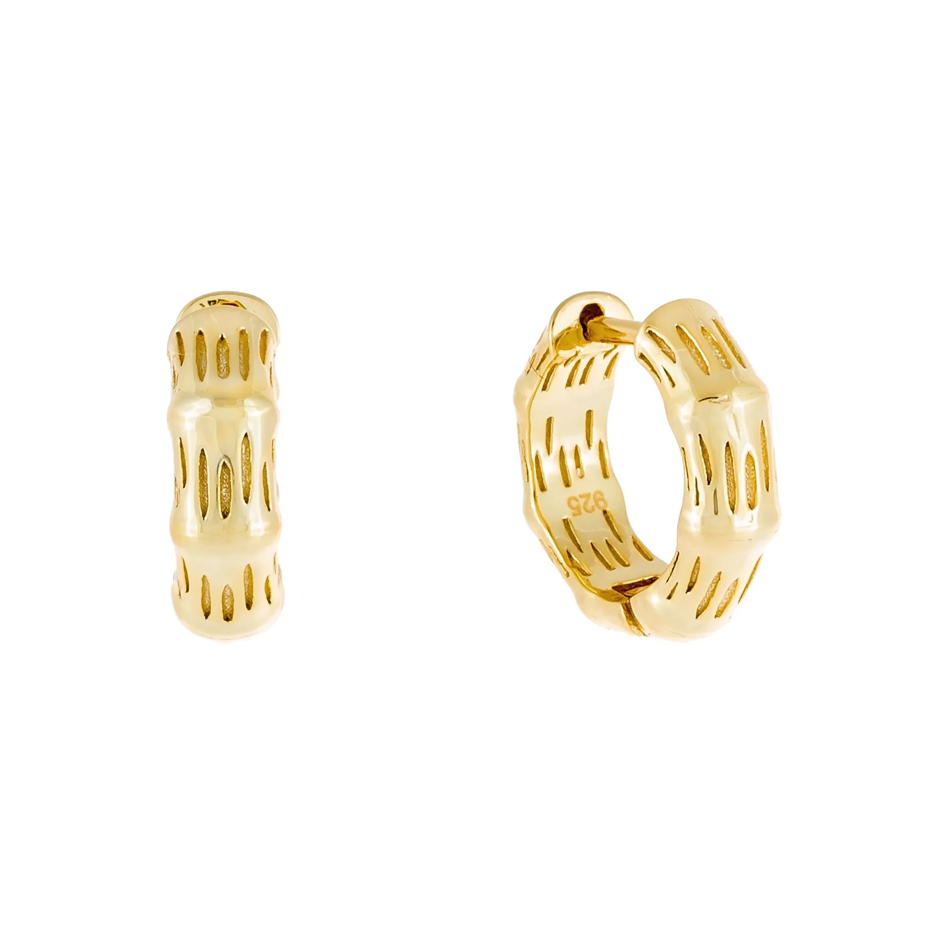 Mini Bamboo Huggie Earring